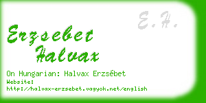 erzsebet halvax business card